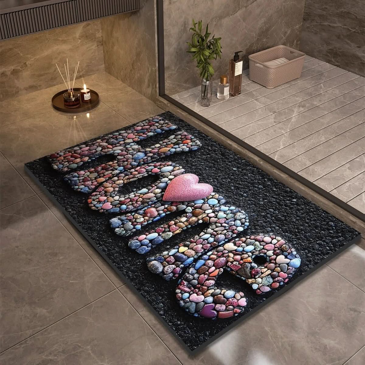 DRYSTONE – Quick Dry Stone Bath Mat Non Slip Bathroom Floor Mat