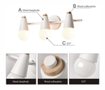 Iron & Wood Sconce with Two Sockets for Bedroom Hallway Above Bed Mirror Vanity Task Lighting E27 Compatible 7.5 in W