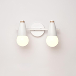 Iron & Wood Sconce with Two Sockets for Bedroom Hallway Above Bed Mirror Vanity Task Lighting E27 Compatible 7.5 in W