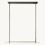 Linear Crystal Chandelier 60 Inch – Brass Frame with 10 Hanging Prisms – LED Lighting for Dining Room & Entryway