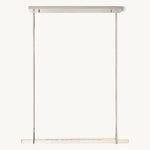 Linear Crystal Chandelier 60 Inch – Brass Frame with 10 Hanging Prisms – LED Lighting for Dining Room & Entryway
