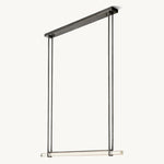 Linear Crystal Chandelier 60 Inch – Brass Frame with 10 Hanging Prisms – LED Lighting for Dining Room & Entryway