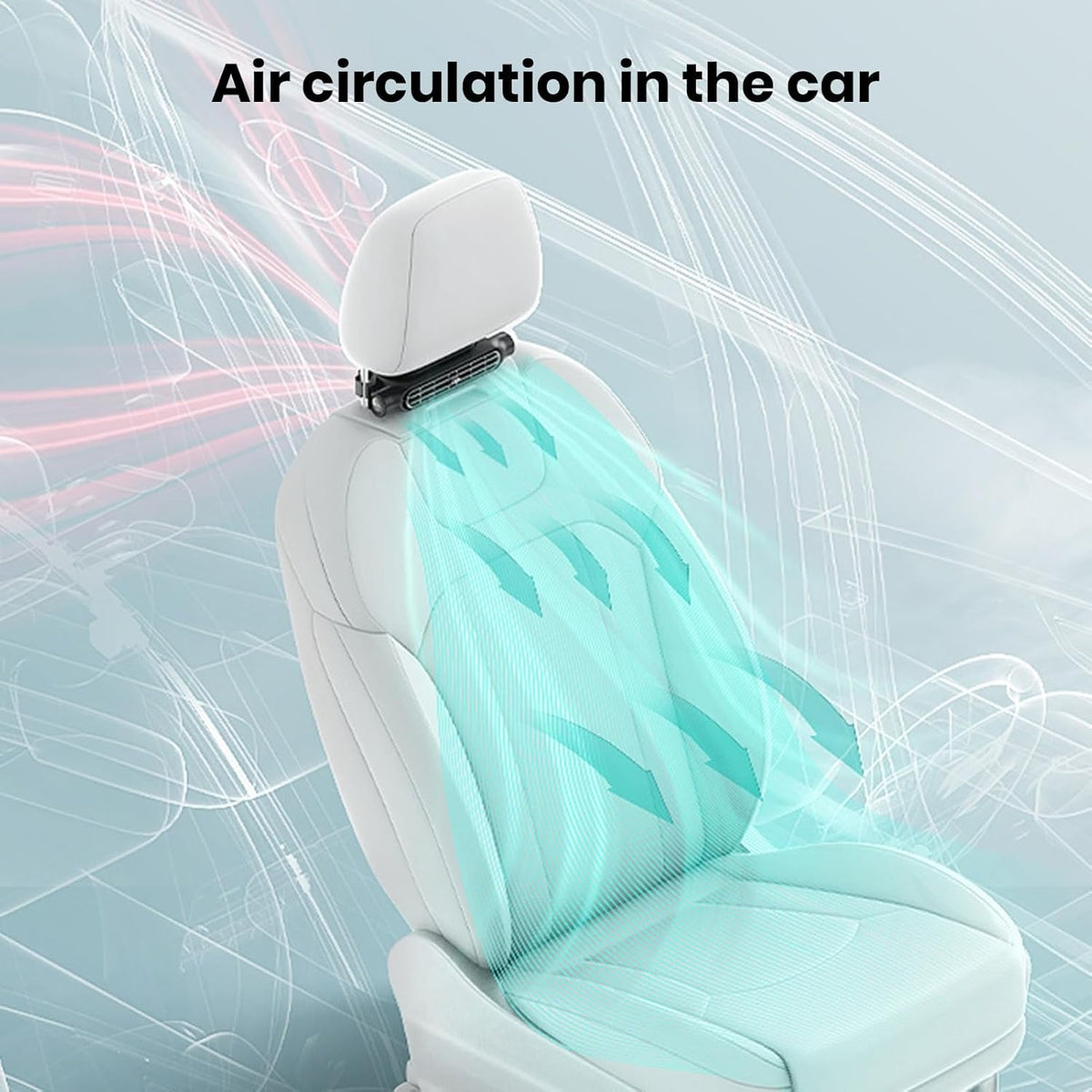 AutoBreeze | USB Car Cooling Fan with 3 Adjustable Speeds | Bladeless Design for Safe Airflow
