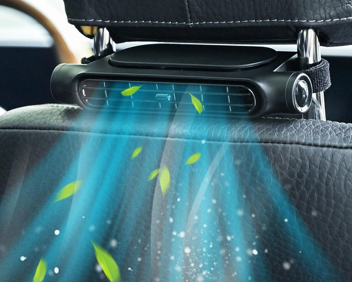 AutoBreeze | USB Car Cooling Fan with 3 Adjustable Speeds | Bladeless Design for Safe Airflow