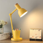 Solid Wood & Iron Desk Lamp with E26 Socket – Scandinavian Style Reading Light for Bedroom, Office & Living Room