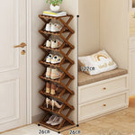 Bamboo Storage Rack | Shoe Storage Organizer with Foldable Design | Space-Saving Solution for Home