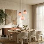 Coloured glass Bauhaus pendant light