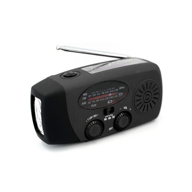 Portable Solar Emergency Radio with Hand Crank Charger