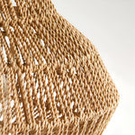 Woven Hanging Lamp Natural Fiber Shade Adjustable Height Ceiling Light for Dining Table Kitchen Island Bedroom Boho Coastal Japandi