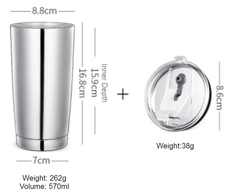 Dotisk Dotisk | Stainless Steel Travel Mug with Dual-Layer Insulation & Reusable Straw | Perfect for Hot and Cold Beverages
