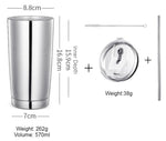 Dotisk Dotisk | Stainless Steel Travel Mug with Dual-Layer Insulation & Reusable Straw | Perfect for Hot and Cold Beverages