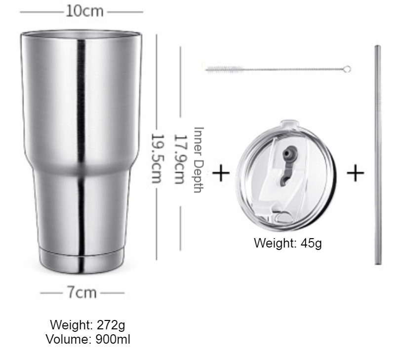 Dotisk Dotisk | Stainless Steel Travel Mug with Dual-Layer Insulation & Reusable Straw | Perfect for Hot and Cold Beverages