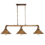 Triple Socket Industrial Overhead Fixture Metal 47 in × 40 in Rustic Red for Dining Kitchen Island Bar Restaurant Loft