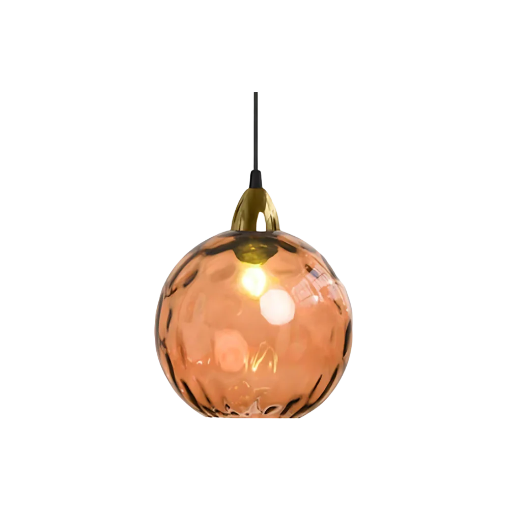 Textured Glass Globe Hanging Light 7.9 Inch Dining Room Island Fixture Adjustable Height Modern Sphere Pendant Minimalist Ceiling Lamp for K