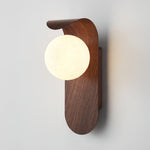 Plug-In Sconce with Frosted Globe and Wood Accent – 10 Inch Height for Bedroom Bathroom Hallway – G9 Socket Dimmable Fixture – Natural or Wa