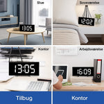 USB-Powered LED Alarm Clock with Curved Screen 6.7 × 2.8 × 1.2 Inches Battery Backup Nightstand Clock Large Display for Bedroom Office Deskt