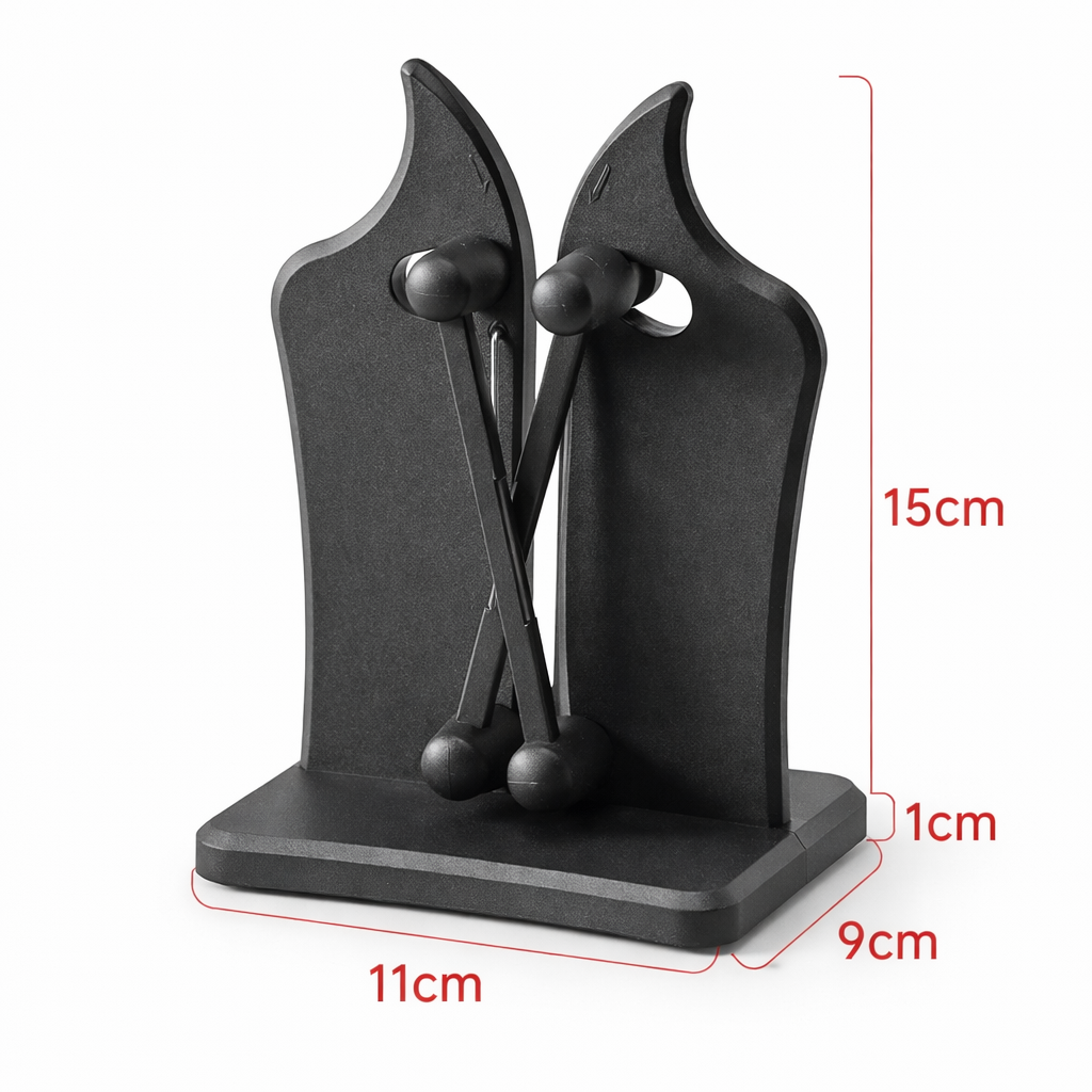 Dual-Stage Blade Sharpener for Straight & Serrated Kitchen Knives – Tungsten Carbide Honing Tool
