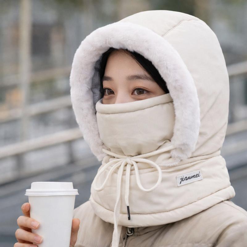 Fuzzy Hooded Jacket - Dotisk