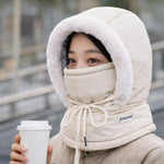 Fuzzy Hooded Jacket - Dotisk