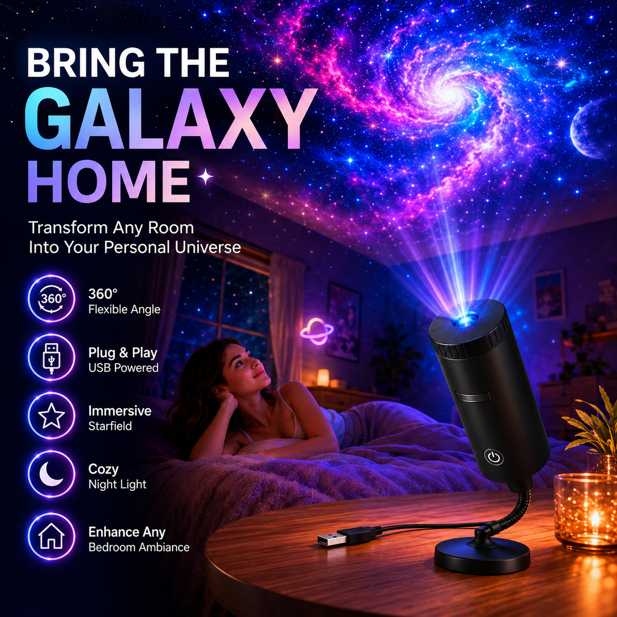 Plug and play HD star projecto
