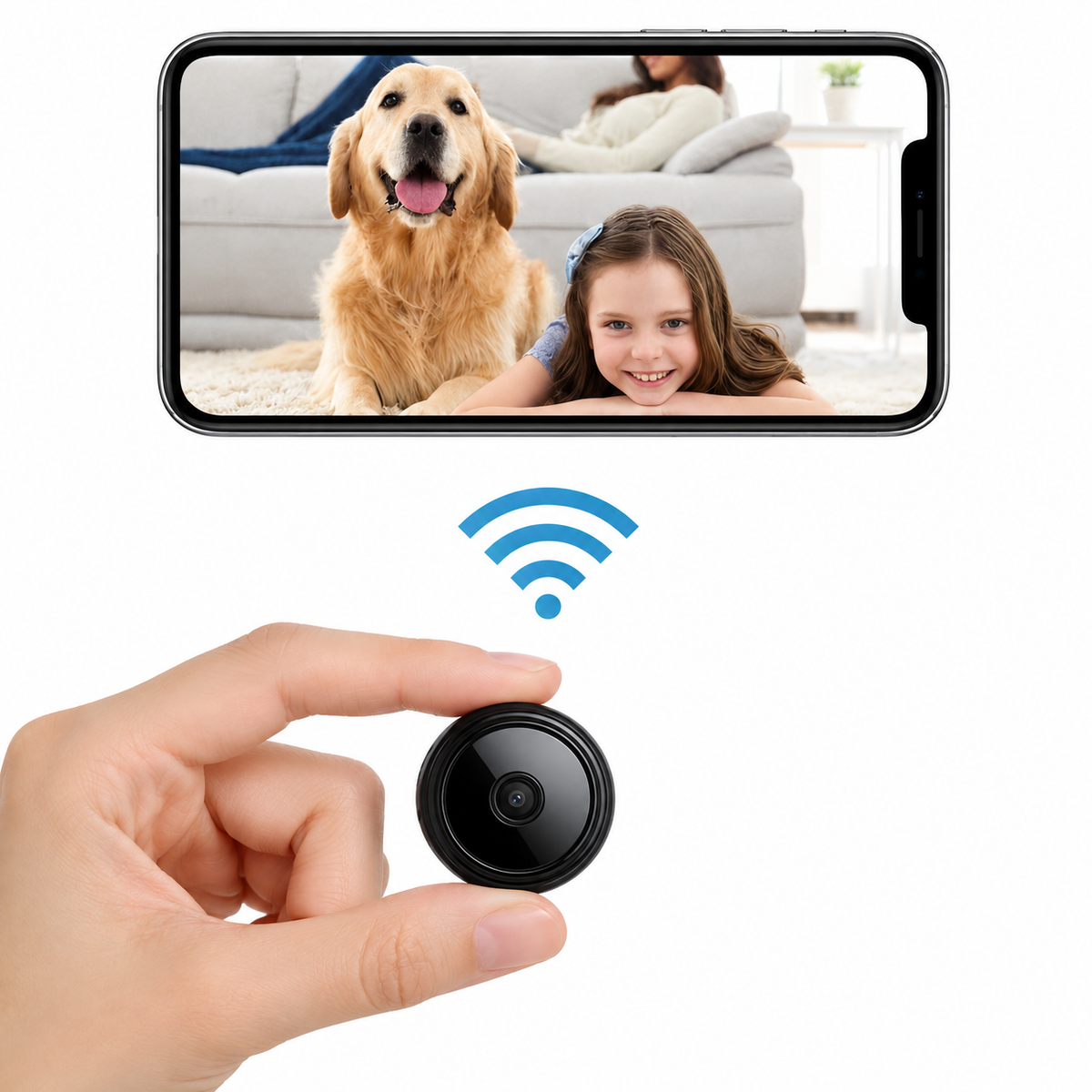 Compact HD Security Camera with Night Vision for Indoor & Outdoor Monitoring | 1080P Wireless Surveillance Cam | Motion Detection Alerts