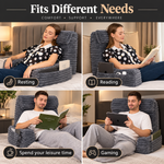 Luxury Backrest Pillow With Arms & Adjustable Headrest