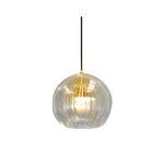Spherical Glass Hanging Light with Adjustable Height for Kitchen Island, Dining Table, Bedroom | E27 Socket | Modern Orb Fixture for Home