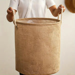 Cleo Laundry Hamper - Cotton-Linen, Water-Resistant Design