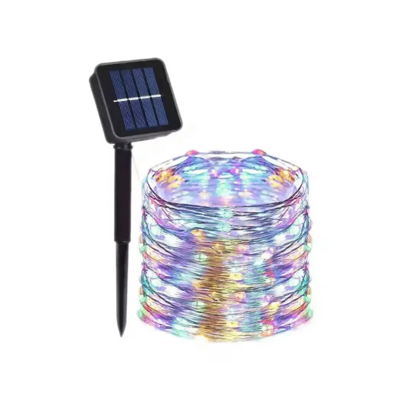 Solar String Lights Outdoor Water-Resistant 8 Modes Flexible Copper Wire LED Fairy Lights for Patio Garden Deck Fence Party Decor Year-Round