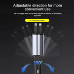 Compact Car Charger | 120W Dual USB Adapter with Retractable Cables | Fast Charging for Multiple Devices