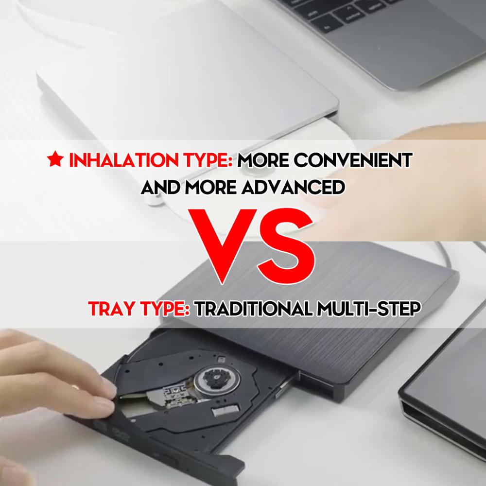 Compact USB CD/DVD Drive for Laptops with Plug-and-Play Functionality | Lightweight Design for On-the-Go Professionals