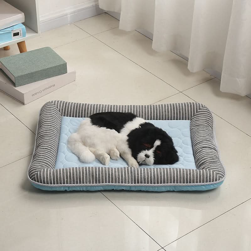 Cooling Dog Bed for Summer, Cat Bed with Non Slip Base, Washable Pet Bed with Breathable Cooling Fabric
