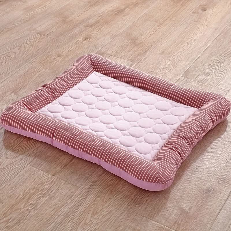 Cooling Dog Bed for Summer, Cat Bed with Non Slip Base, Washable Pet Bed with Breathable Cooling Fabric