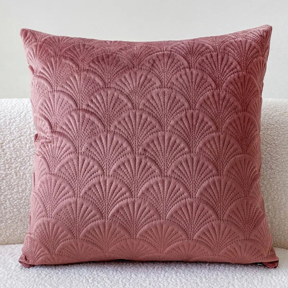 Cove Velvet Shell Cushion Cover - Soft Plush, Coastal Design