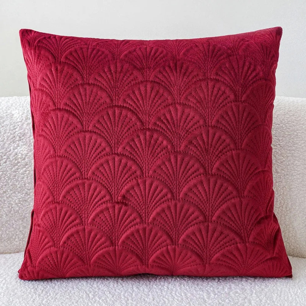 Cove Velvet Shell Cushion Cover - Soft Plush, Coastal Design