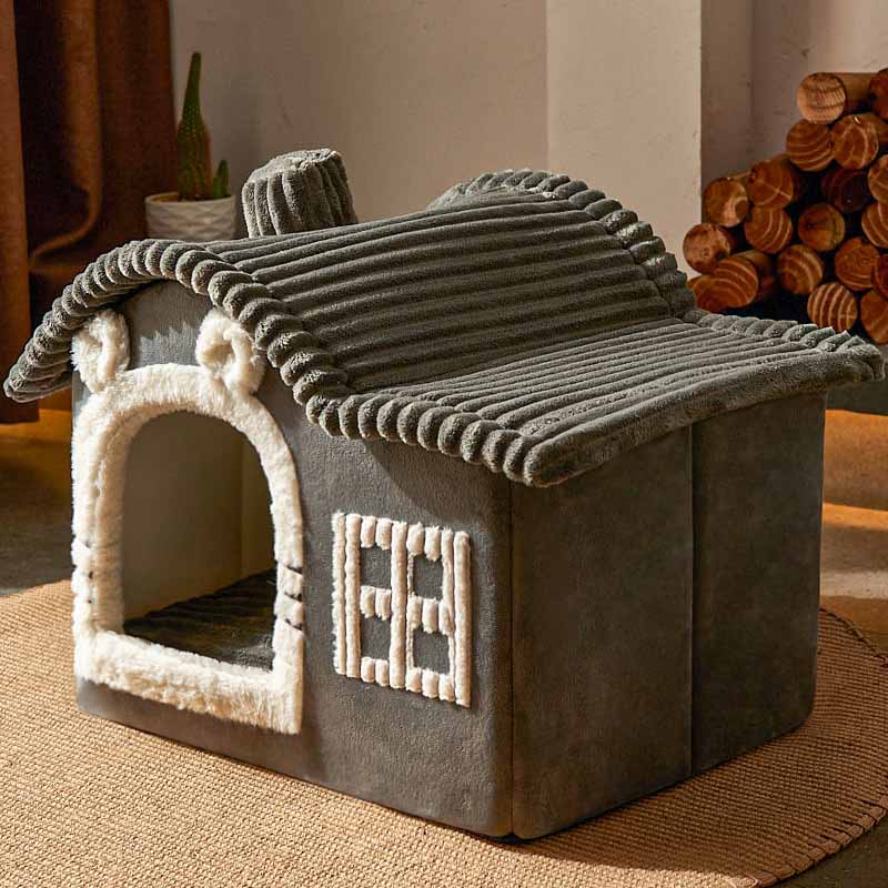 Plush Hideaway Cat Bed for Warm Comfortable Sleep