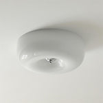 Swirled Glass Flush Mount Ceiling Light with Integrated LED – Chrome Finish – Dimmable Warm White – Modern Ceiling Lamp for Bedroom Living