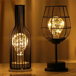 Cordless Wine-Inspired Table Lamp Set – 3 Decorative Bottle & Glass LED Lights for Dining Room, Living Room & Home Ambiance