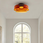 Layered Glass Ceiling Light Modern Multi-Tier Flush Mount Fixture with LED Hardwired for Kitchen Dining Room Bedroom Living Room