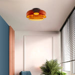 Layered Glass Ceiling Light Modern Multi-Tier Flush Mount Fixture with LED Hardwired for Kitchen Dining Room Bedroom Living Room
