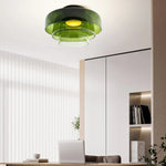 Layered Glass Ceiling Light Modern Multi-Tier Flush Mount Fixture with LED Hardwired for Kitchen Dining Room Bedroom Living Room