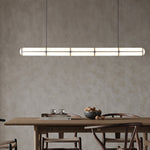 Linear Adjustable LED Overhead Fixture 59-Inch Metal Acrylic Three Color Temperatures for Dining Room Kitchen Living Space Modern Interior L