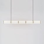 Linear Adjustable LED Overhead Fixture 59-Inch Metal Acrylic Three Color Temperatures for Dining Room Kitchen Living Space Modern Interior L