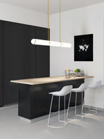 Linear Adjustable LED Overhead Fixture 59-Inch Metal Acrylic Three Color Temperatures for Dining Room Kitchen Living Space Modern Interior L