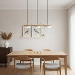 Sculptural Bird Ceiling Light 31 in with Movable Resin Accent LED Dimmable Metal Wood for Dining Room Bedroom Living Room Kitchen Modern Art