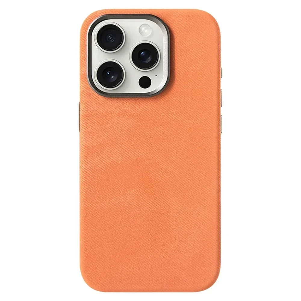 Fabric-Wrapped Phone Case with Wireless Charging for iPhone 13-17 Series – Anti-Fingerprint Protective Cover