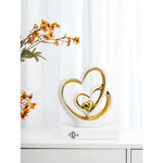 Diora Decorative Figure - Porcelain Double Heart Ornament