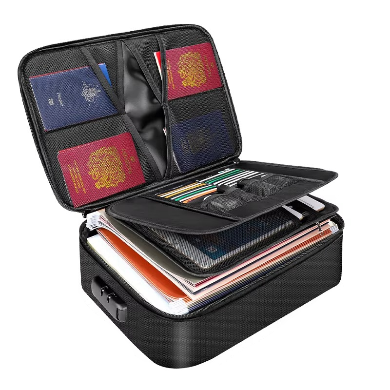 Document Organizer Bag with Zipper, Fireproof Document Bag Water-Resistant for Letter Size Papers and Valuables