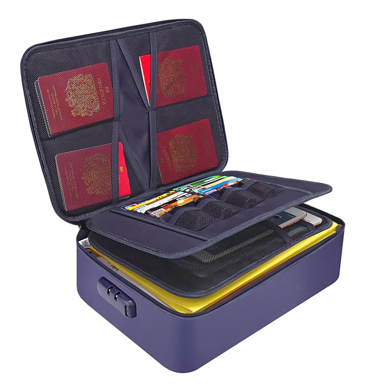 Document Organizer Bag with Zipper, Fireproof Document Bag Water-Resistant for Letter Size Papers and Valuables