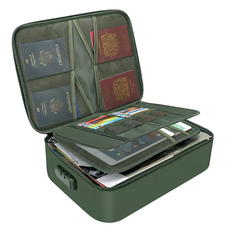 Document Organizer Bag with Zipper, Fireproof Document Bag Water-Resistant for Letter Size Papers and Valuables